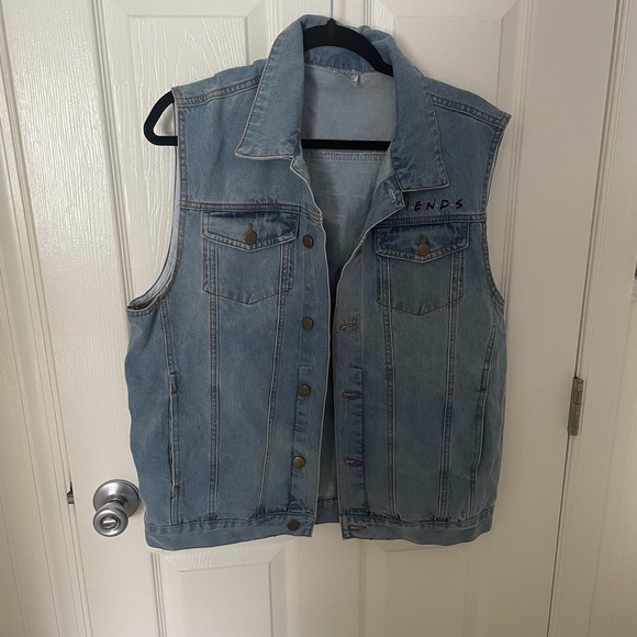 FRIENDS: Denim Jean Vest You're My Lobster Unisex Adult Size Large - Picture 1 of 8